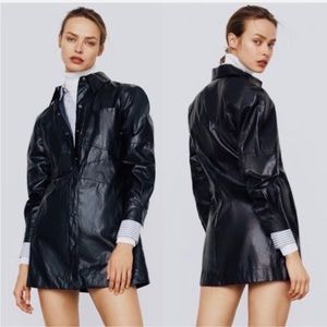 Zara faux leather shirt dress